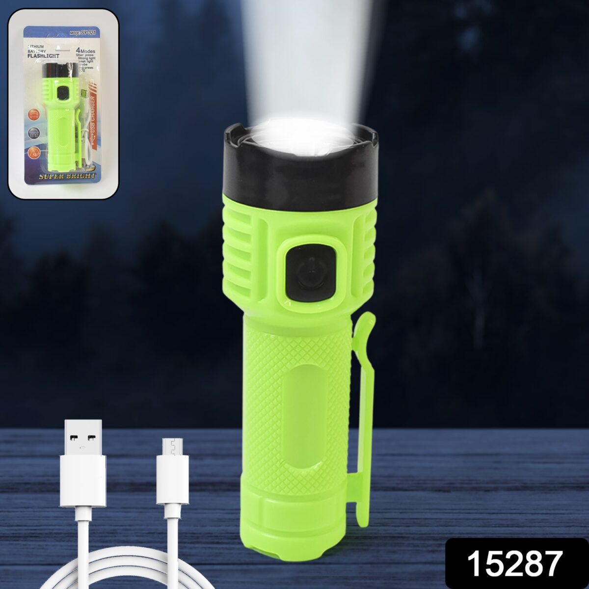 4 Modes Super Bright Led Torch High Lumens Fast Charging Flashlight / Torch (1 Pc) - Image 2