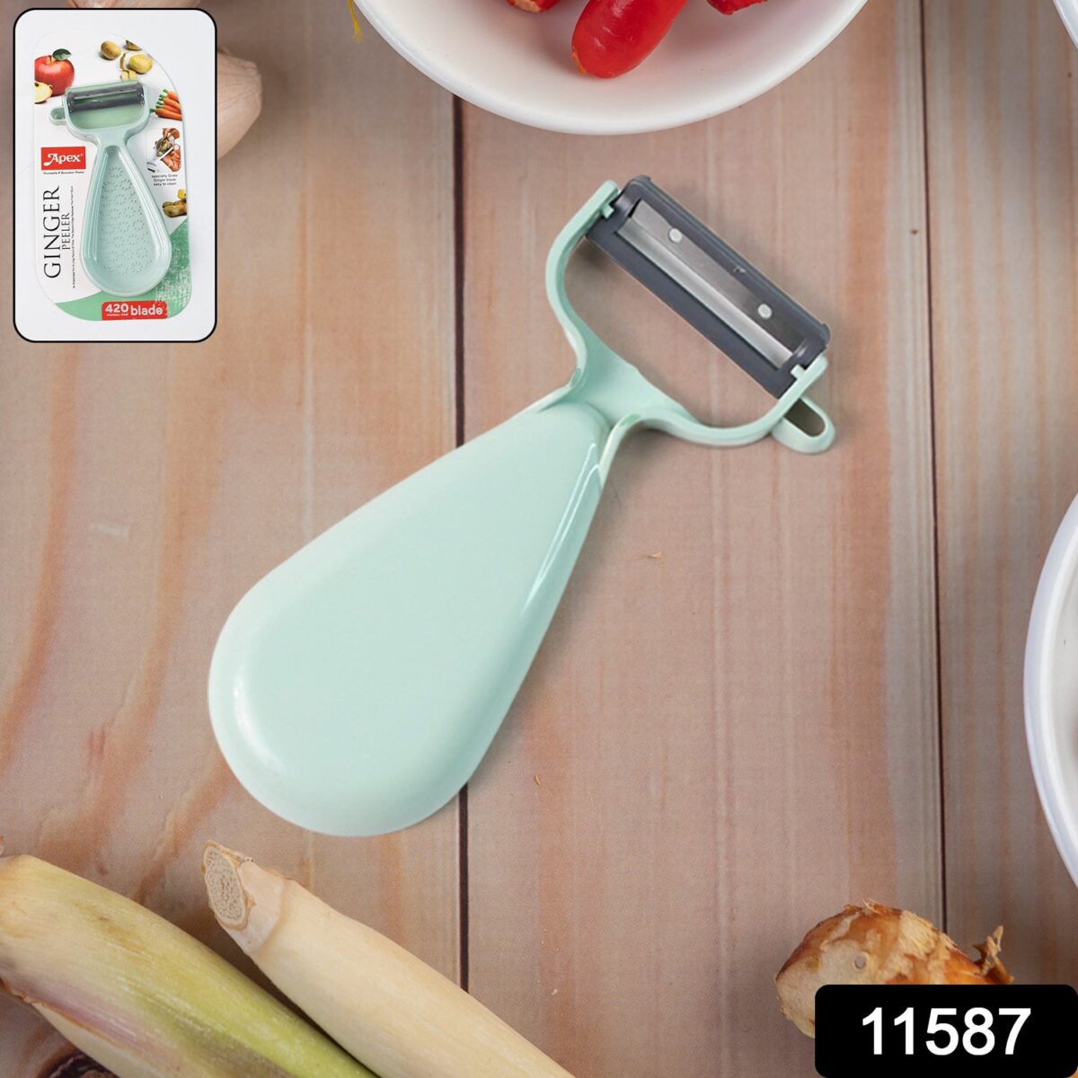Apex Multipurpose Ginger Peeler with Stainless Steel Dual Blade - Image 2