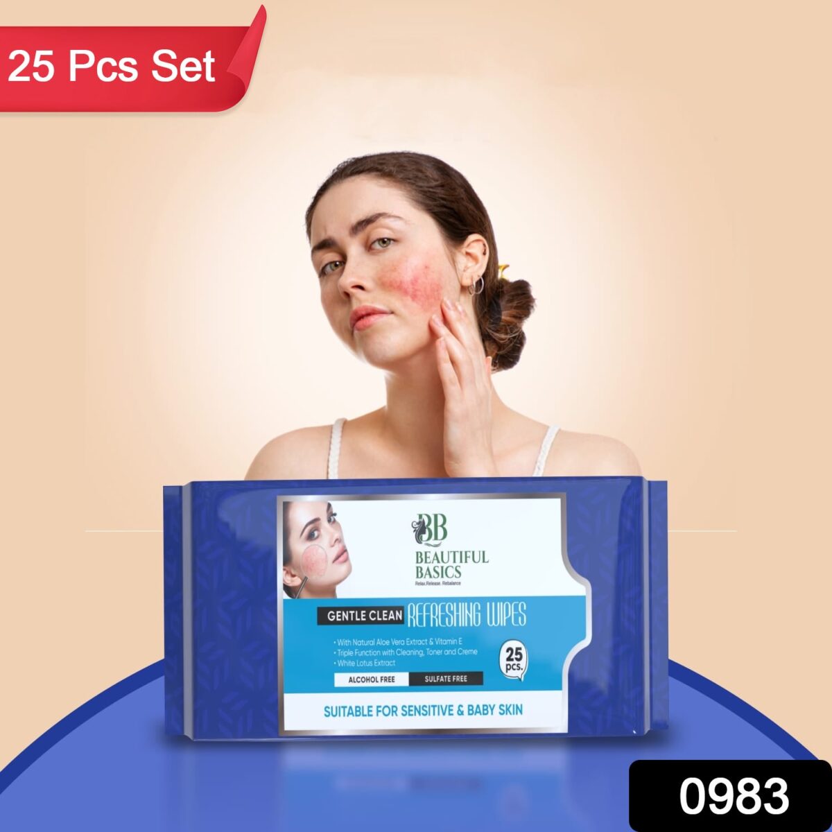 Refreshing Wet Wipes for Face | Facial Cleansing | Refreshing & Skin Hydration| Soothing for skin | pH Balance & Alcohol Free | Nourishing with Fruit extract | 25 Wipes - Image 2